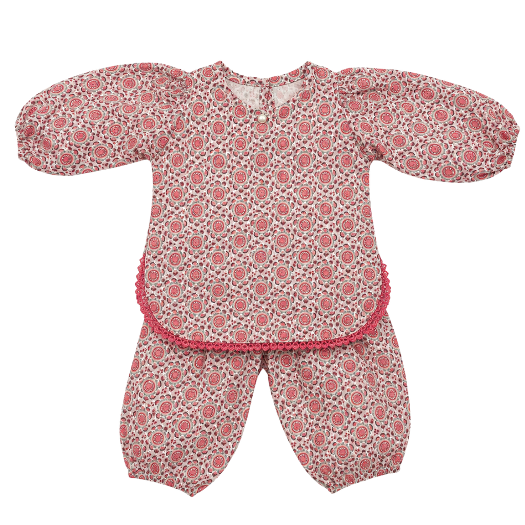 Premium Chikankari Cotton Baby Girls Co-Ord Set | Floral Full Sleeve Top & Harem Pants | Soft & Comfortable Ethnic Wear
