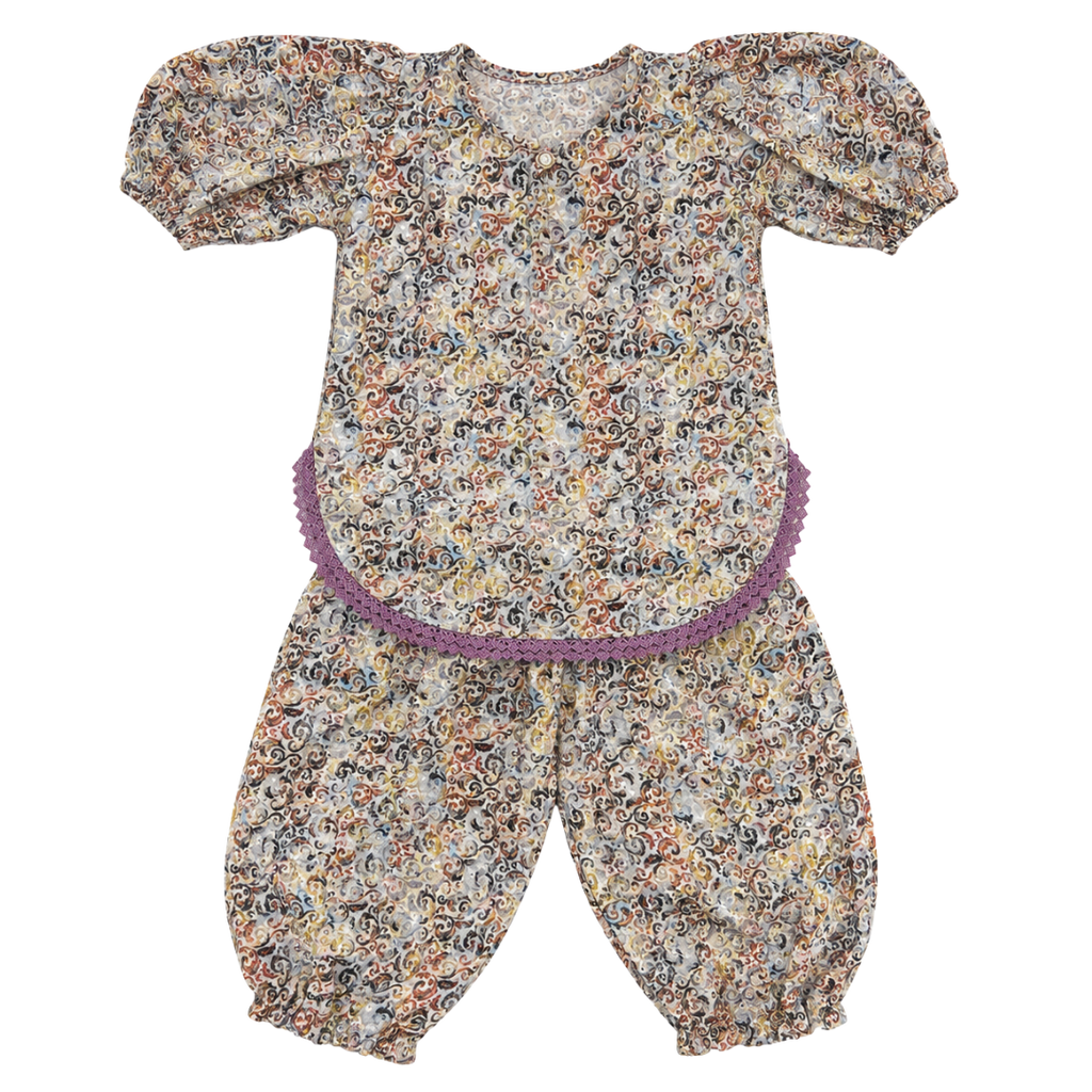 Premium Chikankari Cotton Baby Girls Co-Ord Set | Floral Full Sleeve Top & Harem Pants | Soft & Comfortable Ethnic Wear